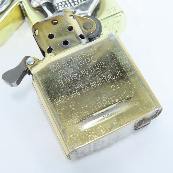 実際に弊社で買取させて頂いたZIPPO/ジッポー BWL/ビルウォールレザー スカル 2002年製の画像 5枚目