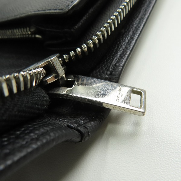 実際に弊社で買取させて頂いたSAINT LAURENT PARIS/サンローランパリ レザー ラウンドファスナー/ジップ オーガナイザー/ウォレット/財布の画像 9枚目