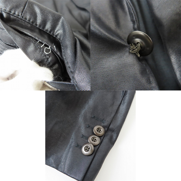 実際に弊社で買取させて頂いたHUGO BOSS/ヒューゴボス ナイロン混 テーラードジャケット ブラック/50の画像 7枚目