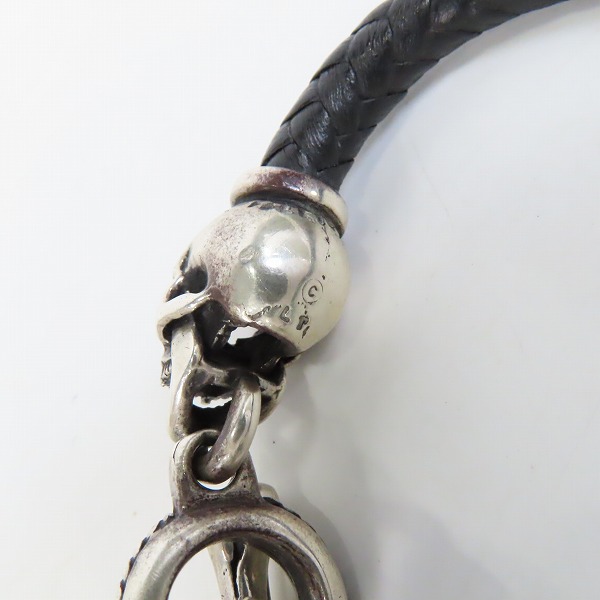 実際に弊社で買取させて頂いた【ギャラ付き】Leathers and Treasures/レザーズアンドトレジャーズ スカル レザーブレスレットの画像 6枚目