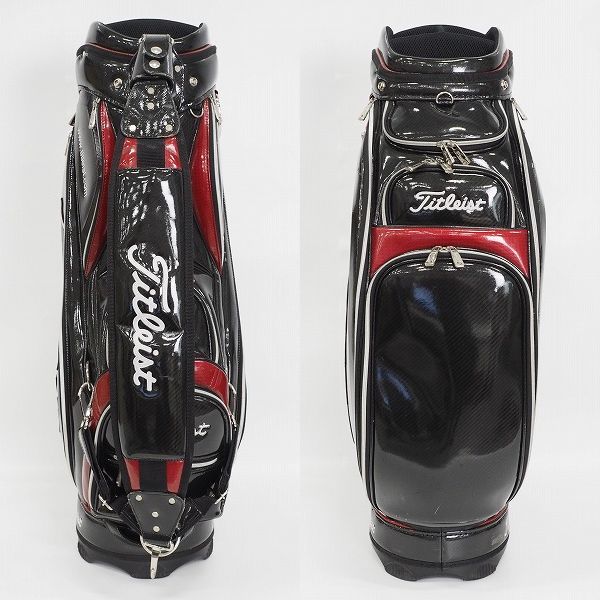 実際に弊社で買取させて頂いた【使用感有り】Titleist/タイトリスト CB410 9.5型 4分割キャディバッグ ブラック の画像 2枚目