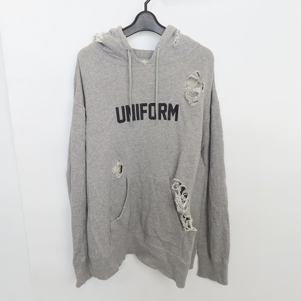 実際に弊社で買取させて頂いたuniform experiment/ユニフォームエクスペリメント クラッシュ加工プルオーバーパーカー UE-167033/2