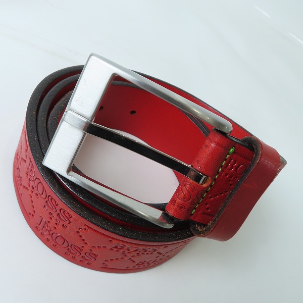 実際に弊社で買取させて頂いたHUGO BOSS/ヒューゴボス カウレザー ロゴ型押し ベルト