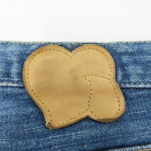 実際に弊社で買取させて頂いたNUMBER(N)INE/ナンバーナイン デニムパンツ 03AW ベロアパッチワーク ダメージ加工 カート期 名作 size3の画像 4枚目