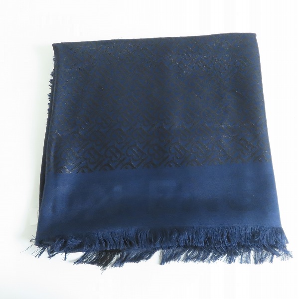 実際に弊社で買取させて頂いたBURBERRY/バーバリー モノグラムジャガード シルク混 大判ストールの画像 8枚目