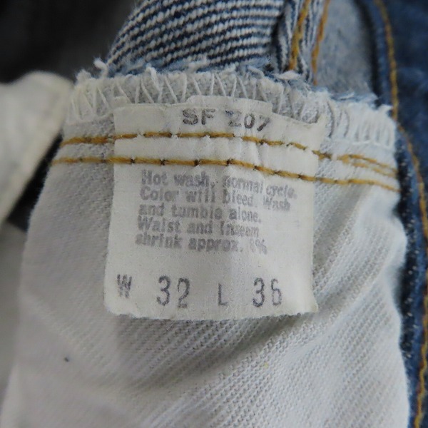 実際に弊社で買取させて頂いたLEVI'S/リーバイス 501 66後期 刻印6/点々 スモールe 赤耳 ヴィンテージ デニムパンツ /W32L36の画像 3枚目
