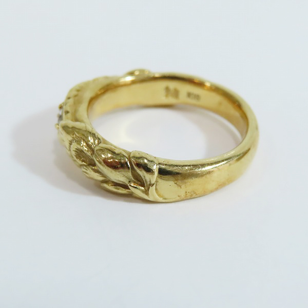 実際に弊社で買取させて頂いたBloody Mary/ブラッディマリー K18 マグノリア/木蓮の花 リング w/1ダイヤ/15号の画像 2枚目