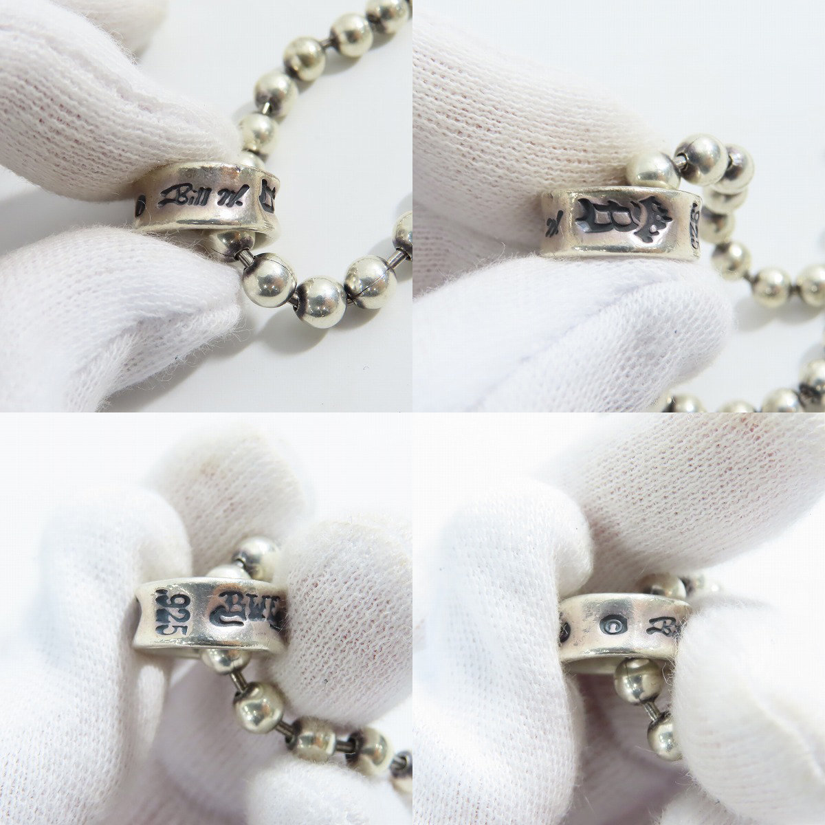 実際に弊社で買取させて頂いたBILL WALL LEATHER/BWL/ビルウォールレザー リングチャーム付き ラージボールチェーン ネックレスの画像 3枚目