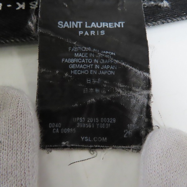 実際に弊社で買取させて頂いたSAINT LAURENT PARIS/サンローランパリ 16AW ニークラッシュスキニーデニムパンツ 398561 Y8691/26の画像 4枚目