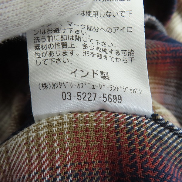 実際に弊社で買取させて頂いた【未使用】canterbury/カンタベリー マドラスチェックワークシャツ RA41634 Mの画像 6枚目