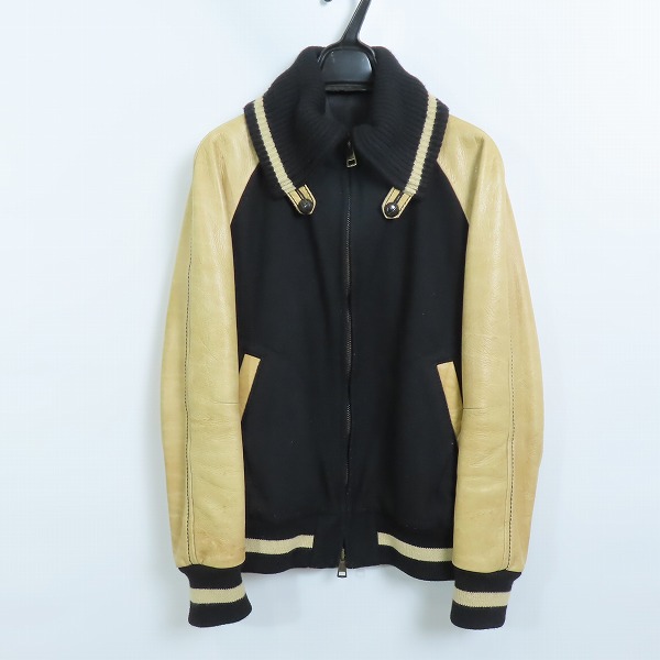実際に弊社で買取させて頂いたNUMBER(N)INE/ナンバーナイン 袖レザー ウール スタジャン F08-NJ052B size2