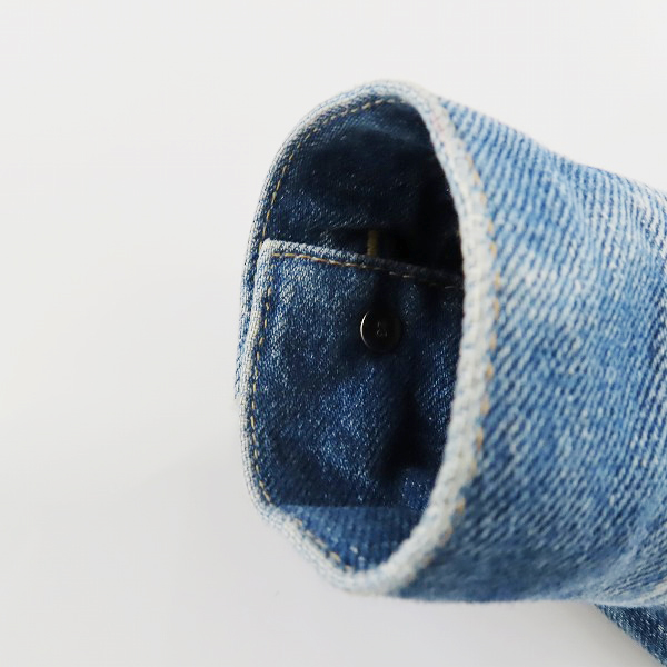 実際に弊社で買取させて頂いた【JPタグ】CELINE/セリーヌ ロゴプリント フード付き デニム トラッカー ジャケット/XSの画像 7枚目