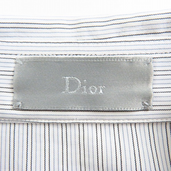 実際に弊社で買取させて頂いたDior HOMME/ディオール オム ストライプ 長袖 シャツ 163C501A3395/38の画像 2枚目