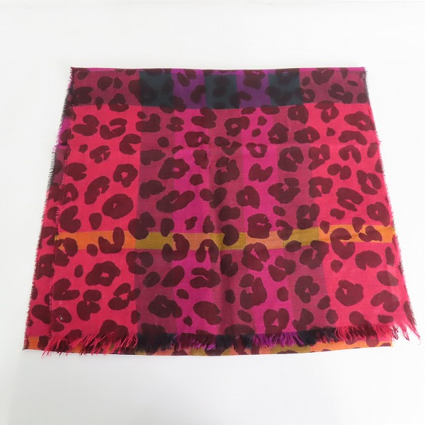 実際に弊社で買取させて頂いたBURBERRY/バーバリー レオパード/チェック柄 ストールの画像 5枚目