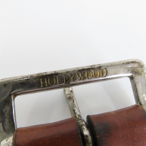 実際に弊社で買取させて頂いたHTC/HOLLYWOOD TRADING CO./ハリウッドトレーディングカンパニー スタッズ レザー ベルト ブラウン/34の画像 4枚目