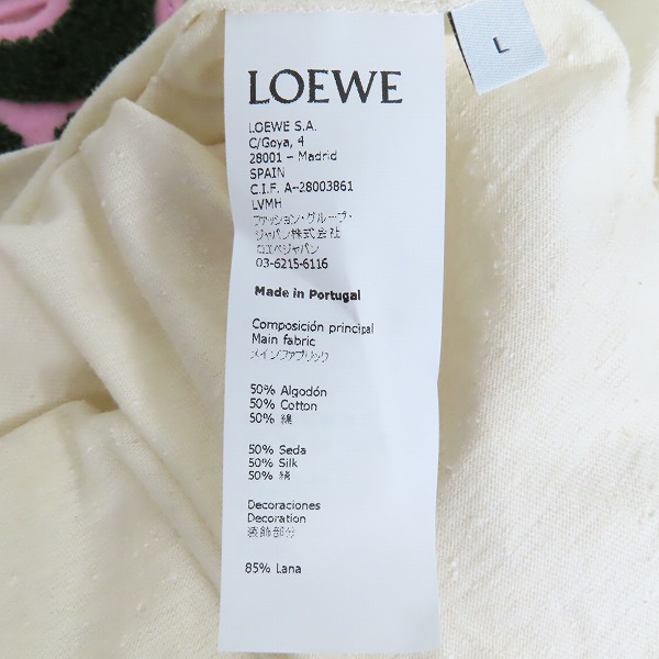 実際に弊社で買取させて頂いた【未使用】LOEWE/ロエベ PAULA T-SHIRT CALICO パイル刺繍 半袖 Tシャツ/Lの画像 4枚目