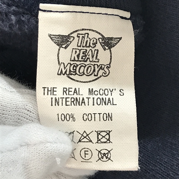 実際に弊社で買取させて頂いたTHE REAL McCOY/リアルマッコイズ スウェット プルオーバーパーカー ネイビー/Mの画像 3枚目