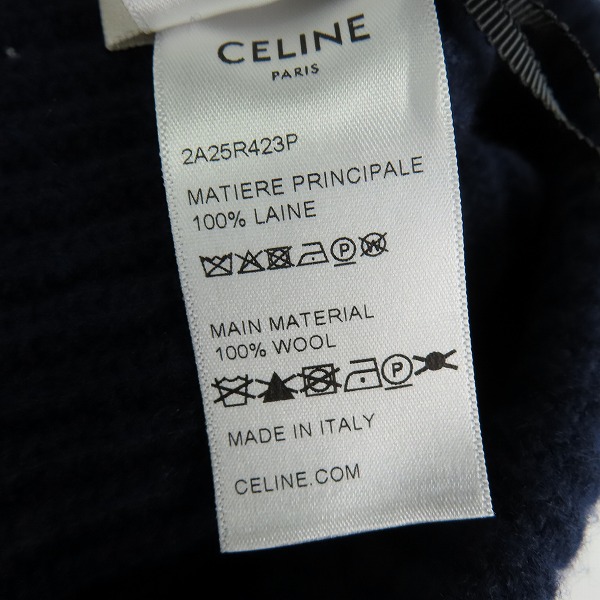 実際に弊社で買取させて頂いた【未使用/JPタグ】CELINE by Hedi Slimane 22AW エンブロイダリー ウールニット帽/ビーニー 2A25R423Pの画像 6枚目