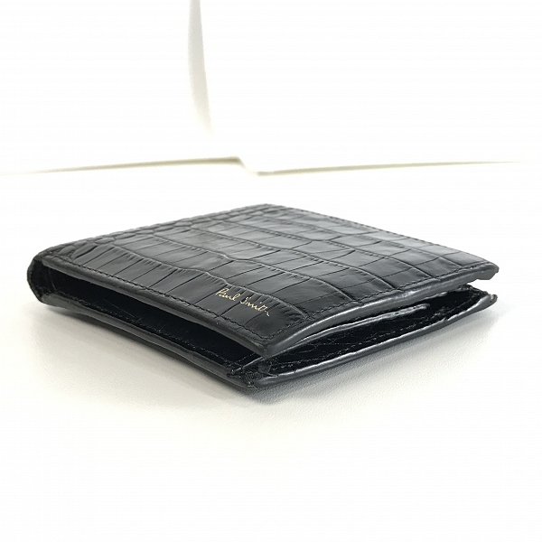 実際に弊社で買取させて頂いたPaul Smith/ポールスミス  クロコ型押し レザー 二つ折り財布の画像 2枚目