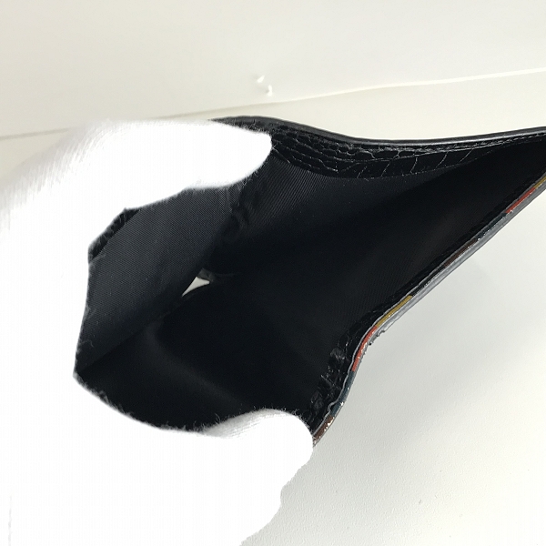 実際に弊社で買取させて頂いたPaul Smith/ポールスミス  クロコ型押し レザー 二つ折り財布の画像 4枚目