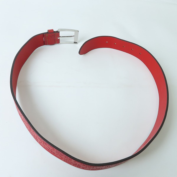 実際に弊社で買取させて頂いたHUGO BOSS/ヒューゴボス カウレザー ロゴ型押し ベルトの画像 8枚目