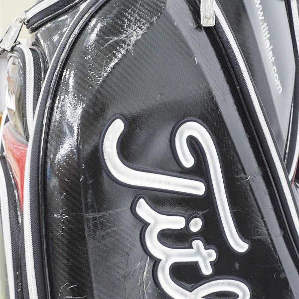 実際に弊社で買取させて頂いた【使用感有り】Titleist/タイトリスト CB410 9.5型 4分割キャディバッグ ブラック の画像 6枚目