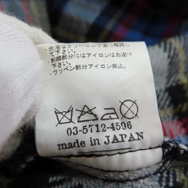 実際に弊社で買取させて頂いたBACKBONE/バックボーン TYPE A-1 チェック柄 ワッペン ヘビーネルシャツ BB06FW-S06/Mの画像 4枚目