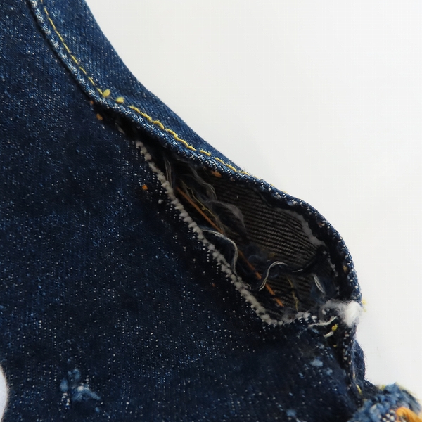 実際に弊社で買取させて頂いた【難有り】LEVI'S/リーバイス ヴィンテージ 501XX 刻印S 隠しリベット ビッグE 紙パッチ 均等V Vステッチ デニムパンツ W32/L29の画像 7枚目