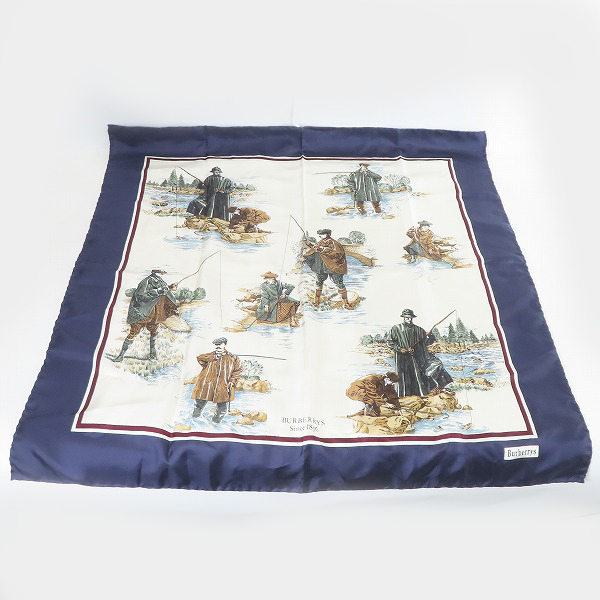 実際に弊社で買取させて頂いたBURBERRYS/バーバリーズ 釣り人柄 スカーフ/ストール の画像 3枚目