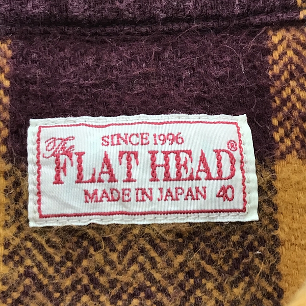 実際に弊社で買取させて頂いたTHE FLAT HEAD/ザフラットヘッド チェック 厚手 フランネルシャツ/40の画像 2枚目