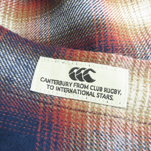 実際に弊社で買取させて頂いた【未使用】canterbury/カンタベリー マドラスチェックワークシャツ RA41634 Mの画像 4枚目