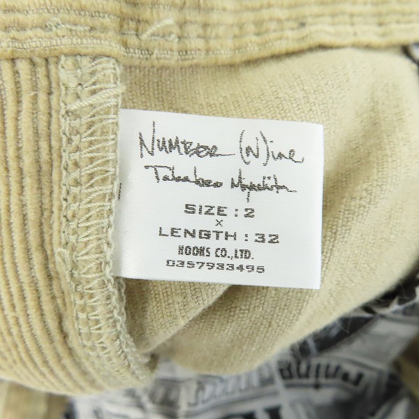 実際に弊社で買取させて頂いたNUMBER (N)INE/ナンバーナイン レザーパッチ コーデュロイパンツ/2の画像 3枚目