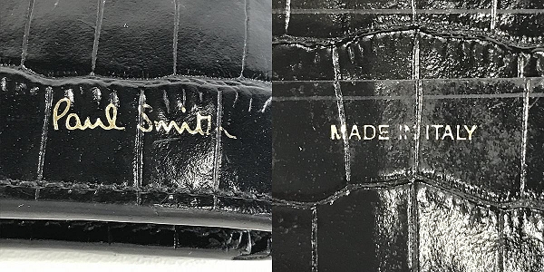 実際に弊社で買取させて頂いたPaul Smith/ポールスミス  クロコ型押し レザー 二つ折り財布の画像 5枚目