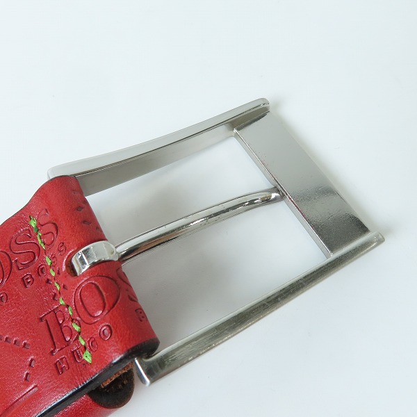 実際に弊社で買取させて頂いたHUGO BOSS/ヒューゴボス カウレザー ロゴ型押し ベルトの画像 2枚目