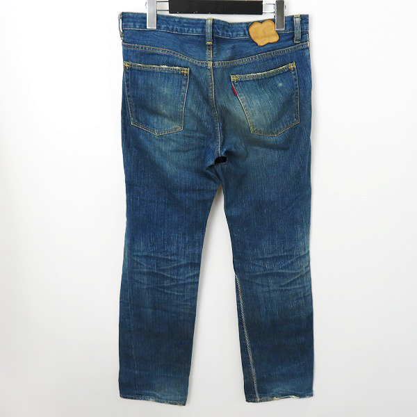 実際に弊社で買取させて頂いたNUMBER(N)INE/ナンバーナイン デニムパンツ 03AW ベロアパッチワーク ダメージ加工 カート期 名作 size3の画像 1枚目