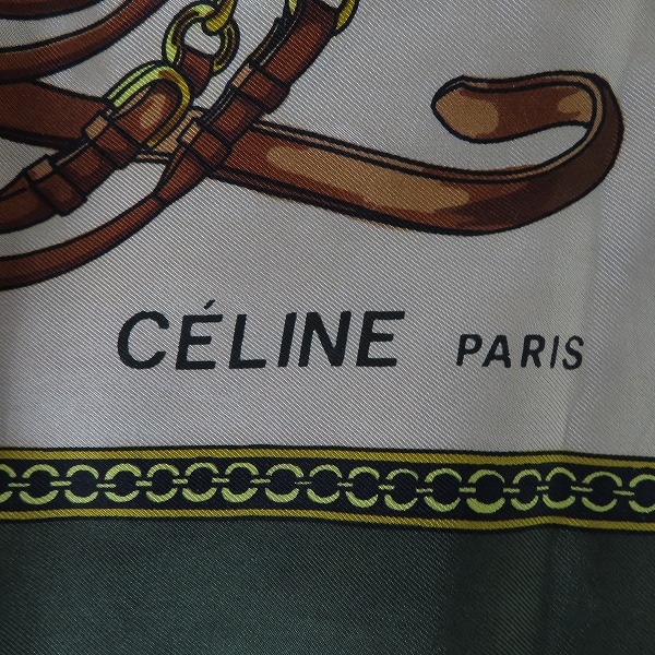 実際に弊社で買取させて頂いたCELINE/セリーヌ SELLERIE 総柄 スカーフ/ストール の画像 1枚目