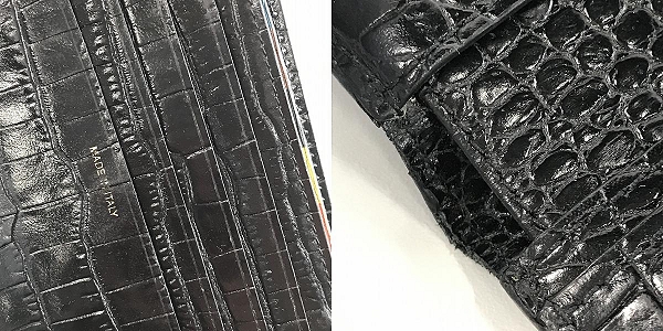 実際に弊社で買取させて頂いたPaul Smith/ポールスミス  クロコ型押し レザー 二つ折り財布の画像 8枚目