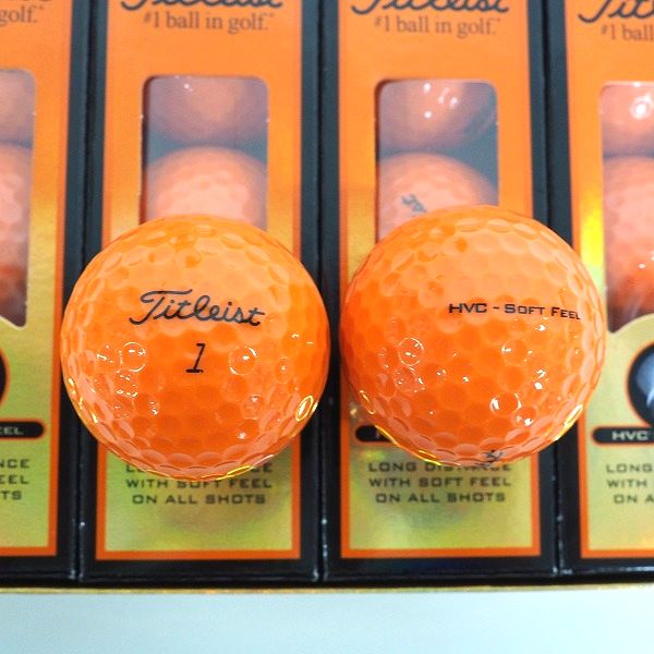 実際に弊社で買取させて頂いたTitleist/タイトリスト HVC SOFT FEEL ゴルフボール オレンジ 2ダースの画像 1枚目