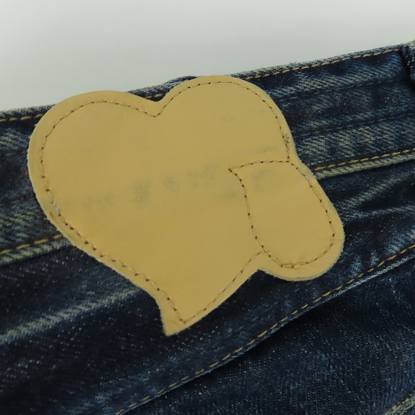 実際に弊社で買取させて頂いたNUMBER(N)INE/ナンバーナイン ハートパッチ デニムパンツ S08-NNP004A/2の画像 5枚目