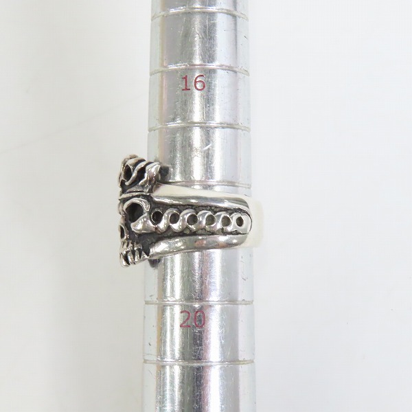 実際に弊社で買取させて頂いた【ギャラ付き】LEATHERS&TREASURES/レザーズ＆トレジャーズ クラウン スカル リング 18-18.5号の画像 5枚目