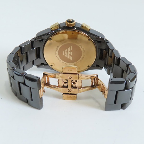 実際に弊社で買取させて頂いたEMPORIO ARMANI/エンポリオアルマーニ CERAMICA/セラミカ クロノグラフ  AR-1410 【動作未確認】の画像 3枚目