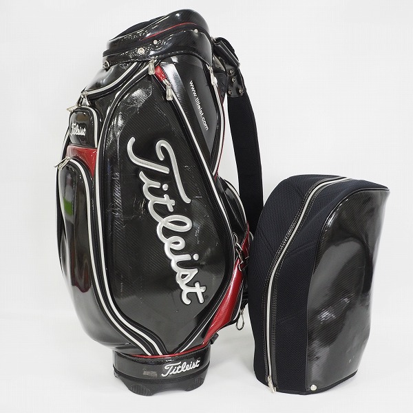 実際に弊社で買取させて頂いた【使用感有り】Titleist/タイトリスト CB410 9.5型 4分割キャディバッグ ブラック の画像 1枚目