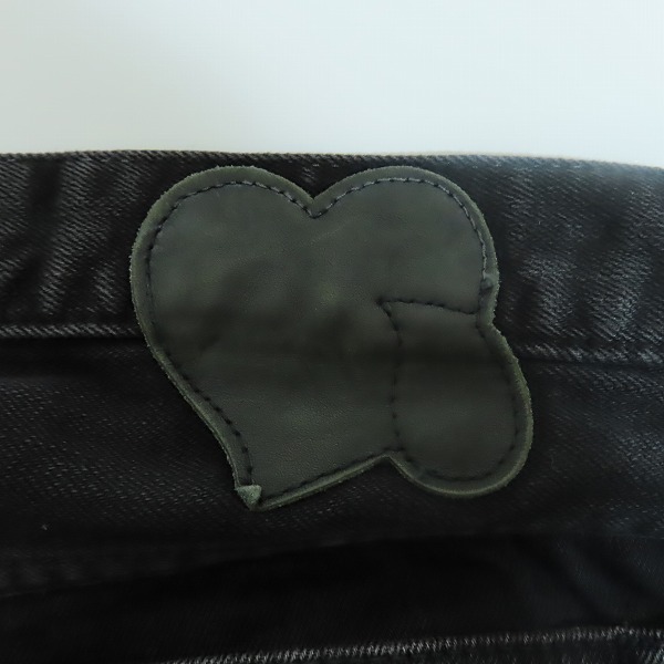 実際に弊社で買取させて頂いたNUMBER (N)INE/ナンバーナイン PAINタブ ハート涙 レザーパッチ ストレートデニムパンツ/3の画像 3枚目