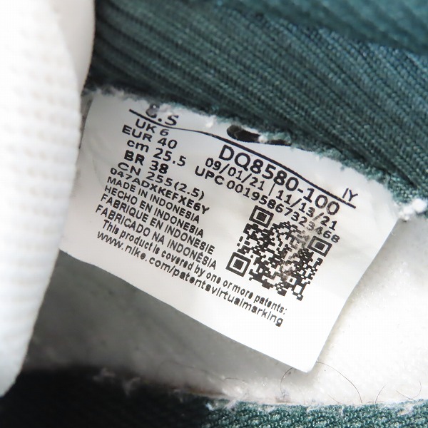 実際に弊社で買取させて頂いたNIKE/ナイキ WMNS DUNK LOW Vintage Green/ウィメンズ ダンク ロー ヴィンテージ グリーン DQ8580-100/25.5の画像 5枚目