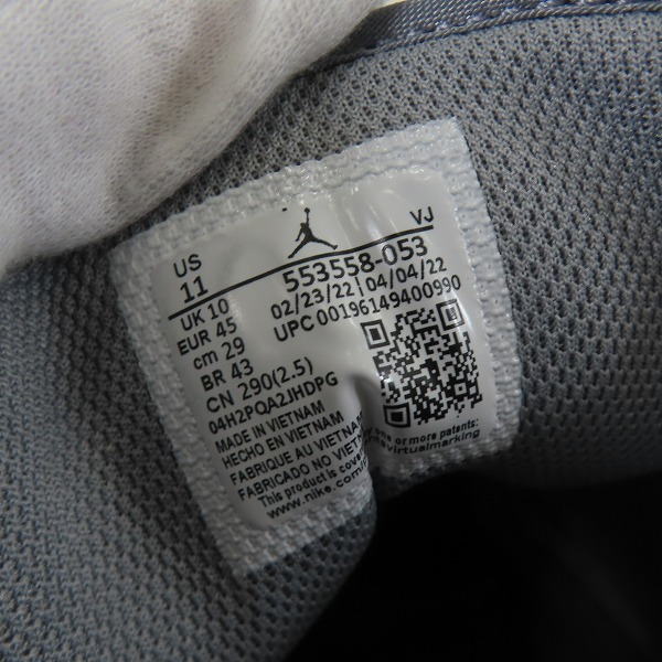 実際に弊社で買取させて頂いたNIKE/ナイキ AIR JORDAN 1 LOW/エアジョーダン1 ローカット ヴィンテージ グレー 553558-053/29の画像 5枚目