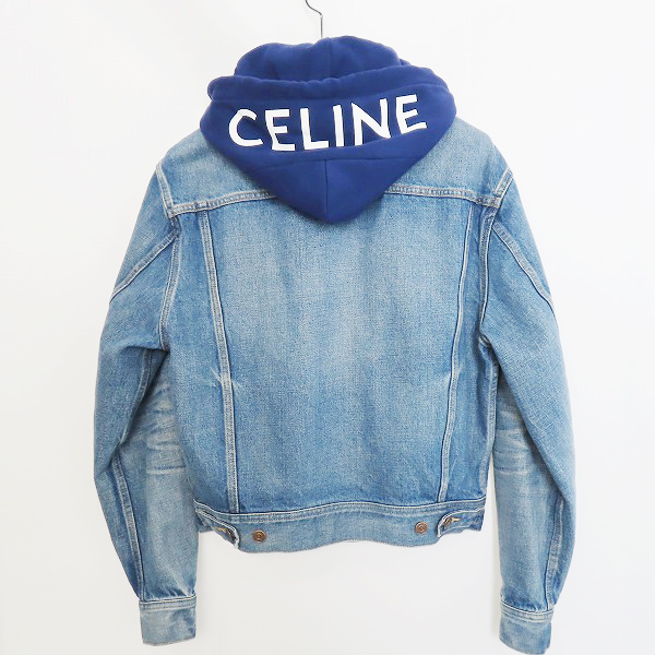 実際に弊社で買取させて頂いた【JPタグ】CELINE/セリーヌ ロゴプリント フード付き デニム トラッカー ジャケット/XS