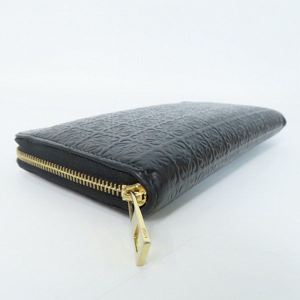 実際に弊社で買取させて頂いたLOEWE/ロエベ アナグラム レザー ラウンドジップ 長財布 ロングウォレット ブラックの画像 2枚目