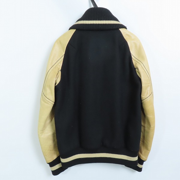 実際に弊社で買取させて頂いたNUMBER(N)INE/ナンバーナイン 袖レザー ウール スタジャン F08-NJ052B size2の画像 1枚目