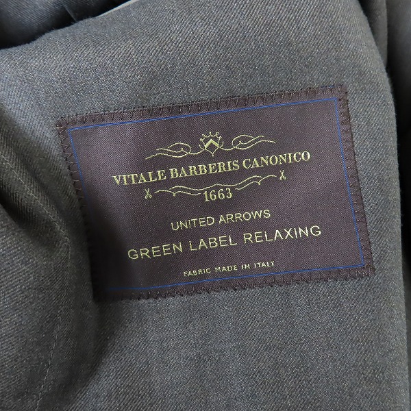 実際に弊社で買取させて頂いた【未使用】green label relaxing/グリーンレーベルリラクシング UNITED ARROWS テーラードジャケット 46の画像 4枚目