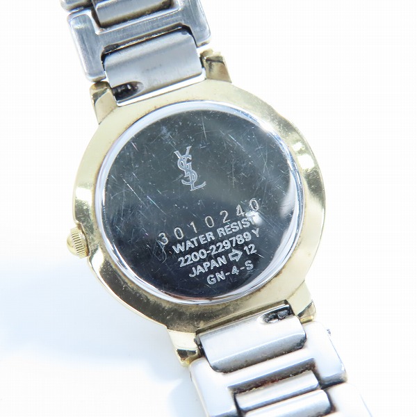 実際に弊社で買取させて頂いたYSL/Yves Saint Laurent/イヴサンローラン クォーツ腕時計 2200-229789 【動作未確認】の画像 4枚目